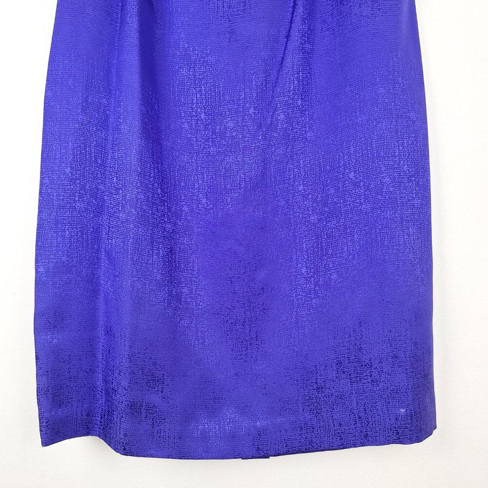 Silk Top & Skirt Suit Set, Size 14. Purple Embroidered Lined Adrianna Papell - Picture 9 of 16